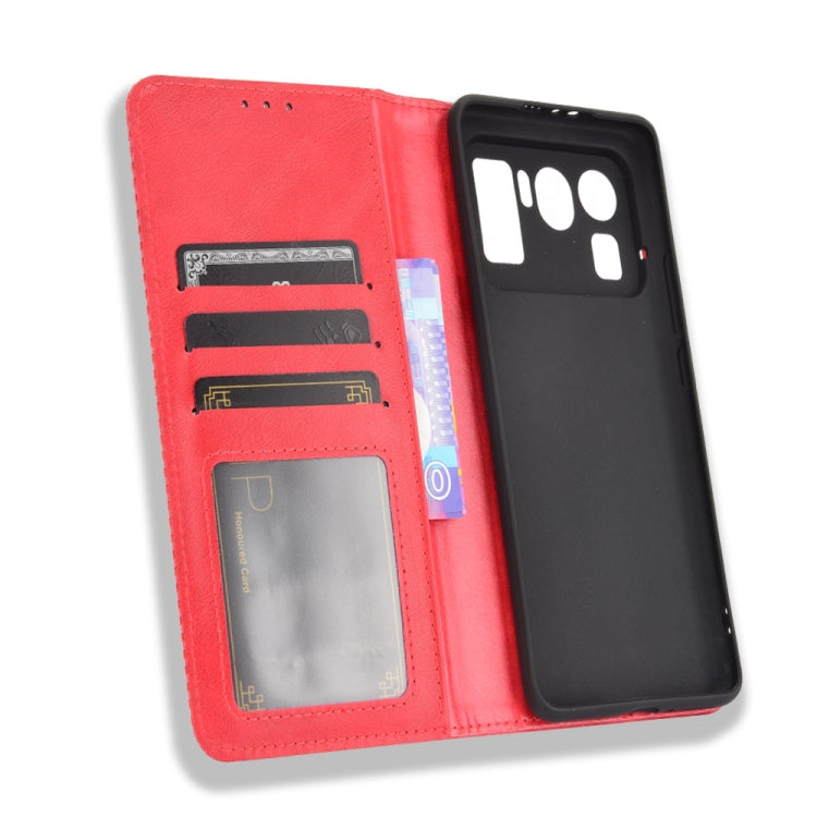 For Xiaomi Mi 11 Ultra Magnetic Buckle Retro Crazy Horse Texture Horizontal Flip Leather Case with Holder & Card Slots & Photo Frame