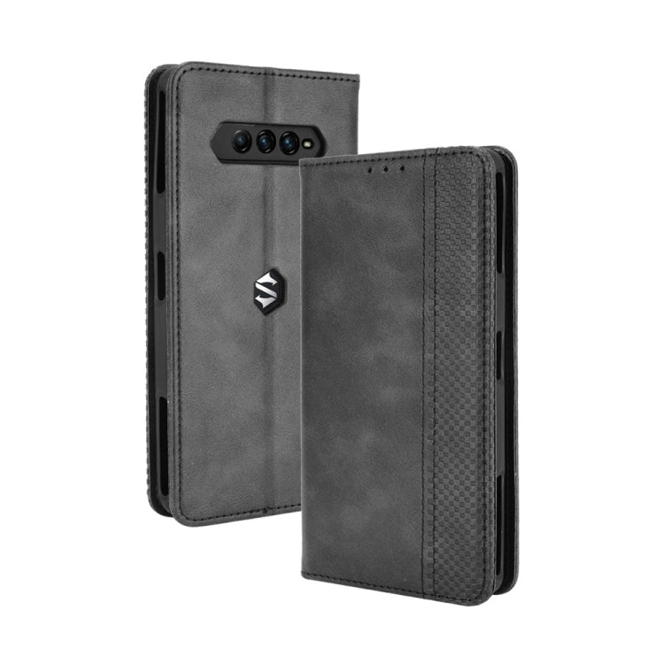 For Xiaomi Black Shark 4 / Black Shark 4 Pro Magnetic Buckle Retro Crazy Horse Texture Horizontal Flip Leather Case with Holder & Card Slots & Photo Frame