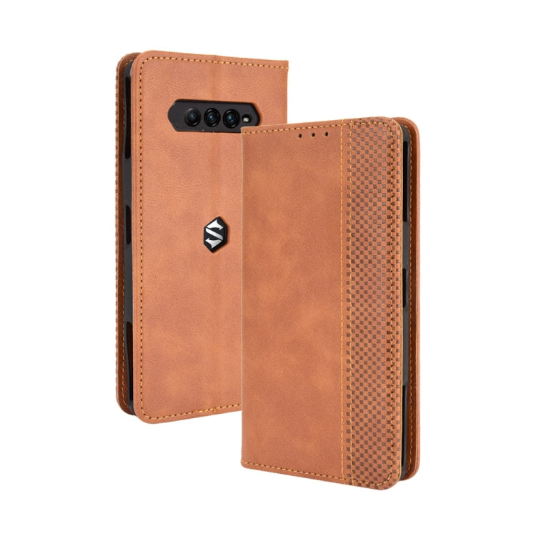 For Xiaomi Black Shark 4 / Black Shark 4 Pro Magnetic Buckle Retro Crazy Horse Texture Horizontal Flip Leather Case with Holder & Card Slots & Photo Frame