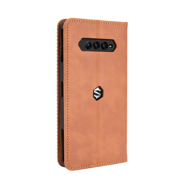 For Xiaomi Black Shark 4 / Black Shark 4 Pro Magnetic Buckle Retro Crazy Horse Texture Horizontal Flip Leather Case with Holder & Card Slots & Photo Frame