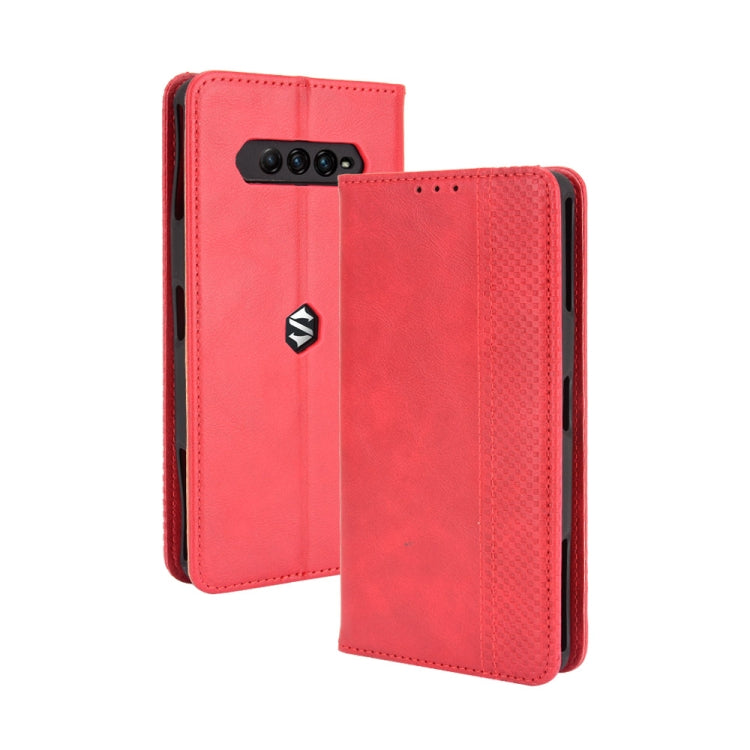 For Xiaomi Black Shark 4 / Black Shark 4 Pro Magnetic Buckle Retro Crazy Horse Texture Horizontal Flip Leather Case with Holder & Card Slots & Photo Frame