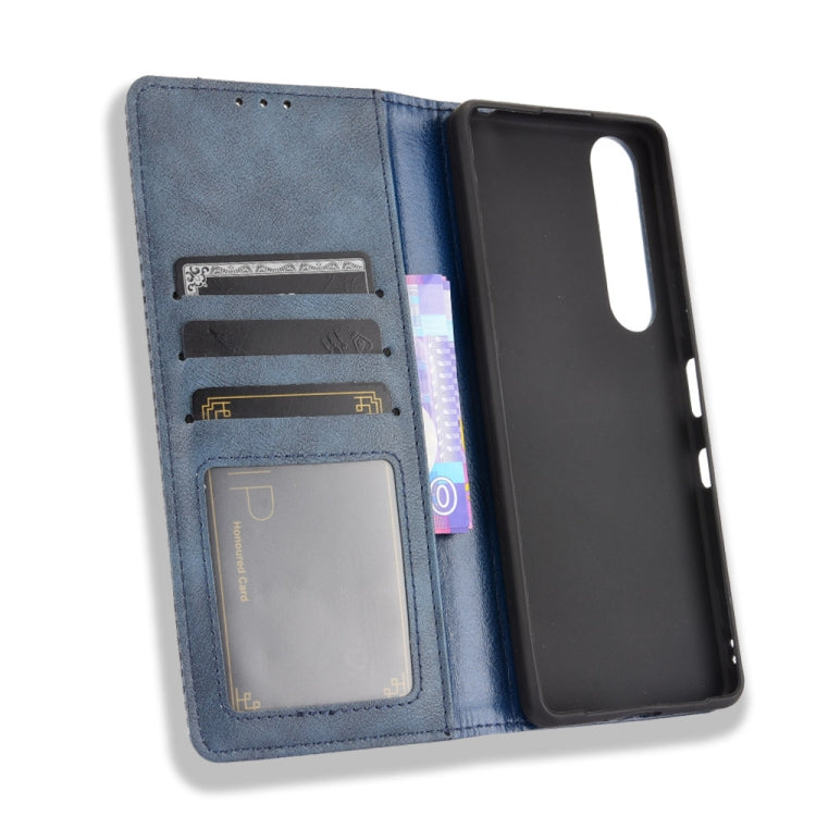 For Sony Xperia 1 III Magnetic Buckle Retro Crazy Horse Texture Horizontal Flip Leather Case with Holder & Card Slots & Photo Frame