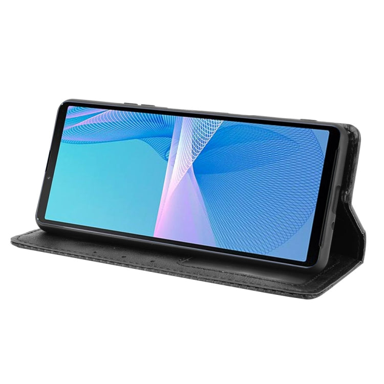 For Sony Xperia 10 III Magnetic Buckle Retro Crazy Horse Texture Horizontal Flip Leather Case with Holder & Card Slots & Photo Frame