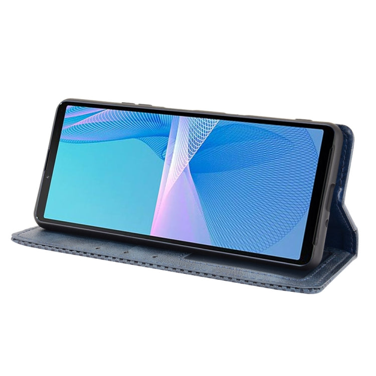 For Sony Xperia 10 III Magnetic Buckle Retro Crazy Horse Texture Horizontal Flip Leather Case with Holder & Card Slots & Photo Frame