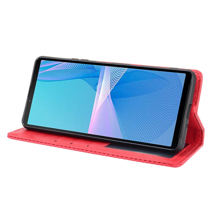 For Sony Xperia 10 III Magnetic Buckle Retro Crazy Horse Texture Horizontal Flip Leather Case with Holder & Card Slots & Photo Frame