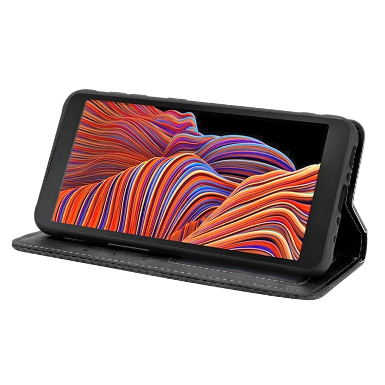 For Samsung Galaxy Xcover 5 Magnetic Buckle Retro Crazy Horse Texture Horizontal Flip Leather Case with Holder & Card Slots & Photo Frame
