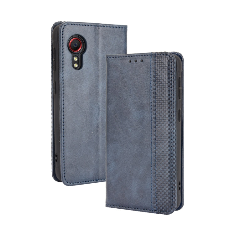 For Samsung Galaxy Xcover 5 Magnetic Buckle Retro Crazy Horse Texture Horizontal Flip Leather Case with Holder & Card Slots & Photo Frame