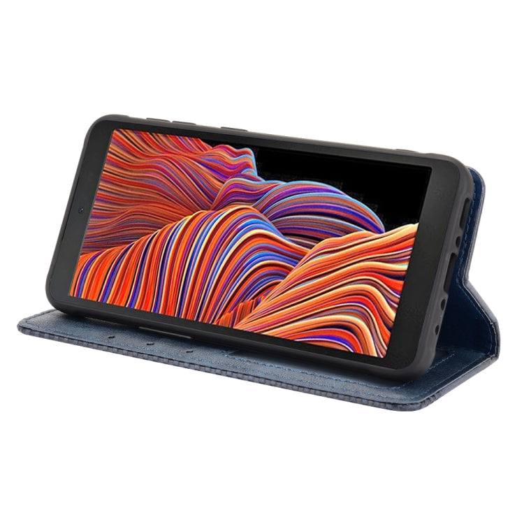 For Samsung Galaxy Xcover 5 Magnetic Buckle Retro Crazy Horse Texture Horizontal Flip Leather Case with Holder & Card Slots & Photo Frame