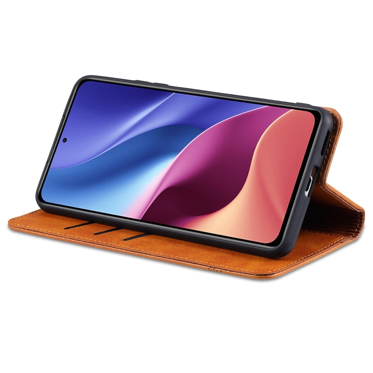 For Xiaomi Redmi K40 AZNS Magnetic Calf Texture Horizontal Flip Leather Case with Card Slots & Holder & Wallet