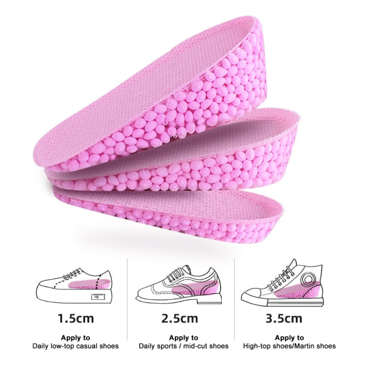 3.5cm 1 Pair 039 Men Soft Invisible Sports Shockproof Inner Heightening Insole Shoe-pad(Grey)