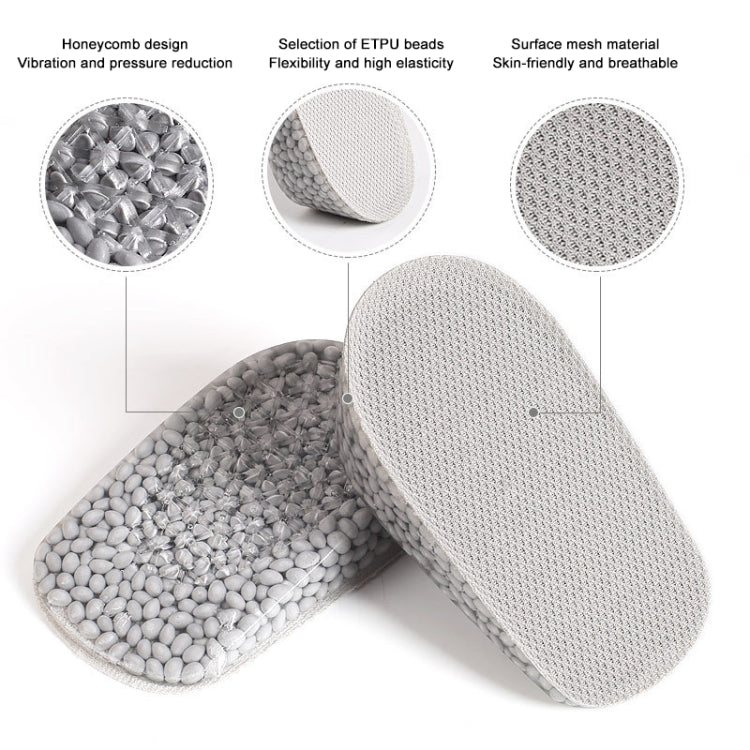 3.5cm 1 Pair 039 Men Soft Invisible Sports Shockproof Inner Heightening Insole Shoe-pad(Grey)