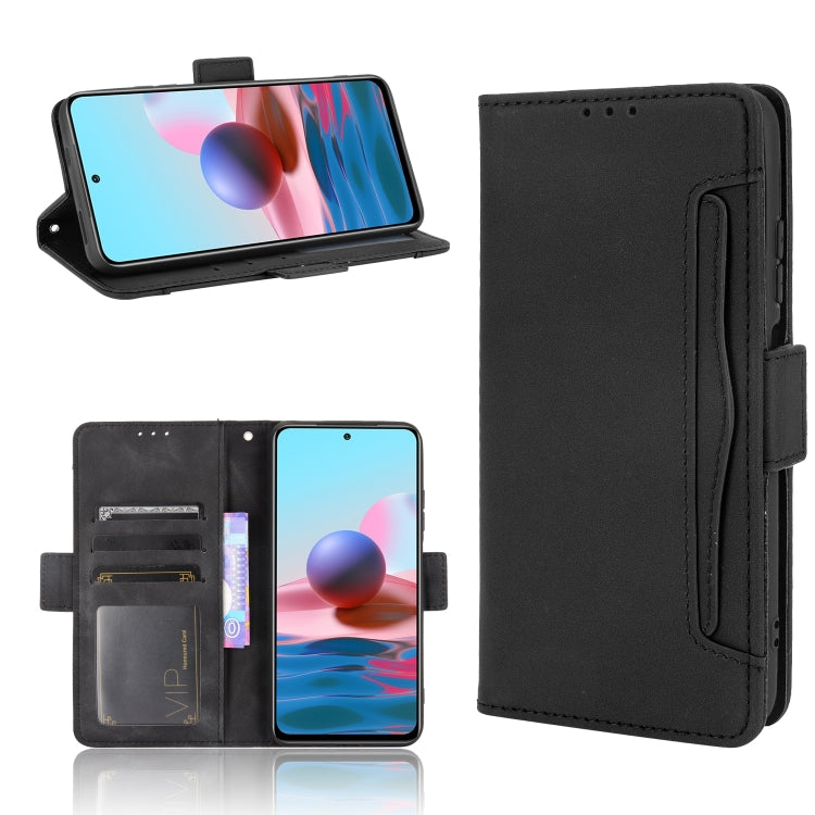 For Xiaomi Redmi Note 10 4G / Note 10S Skin Feel Calf Pattern Horizontal Flip Leather Case with Holder & Card Slots & Photo Frame