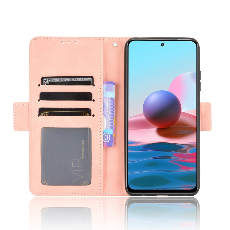 For Xiaomi Redmi Note 10 4G / Note 10S Skin Feel Calf Pattern Horizontal Flip Leather Case with Holder & Card Slots & Photo Frame