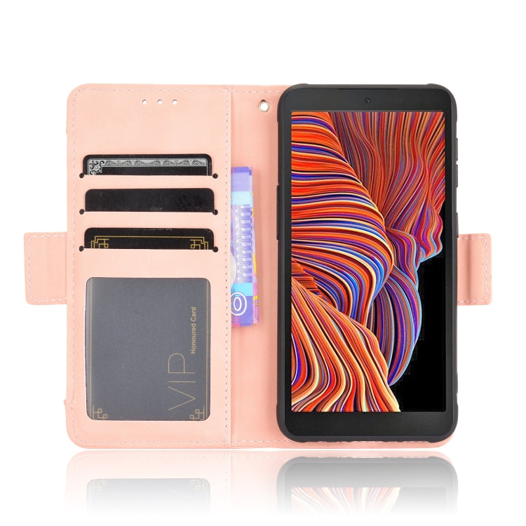 For Samsung Galaxy Xcover 5 Skin Feel Calf Pattern Horizontal Flip Leather Case with Holder & Card Slots & Photo Frame