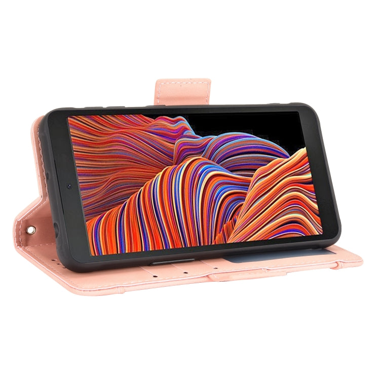 For Samsung Galaxy Xcover 5 Skin Feel Calf Pattern Horizontal Flip Leather Case with Holder & Card Slots & Photo Frame