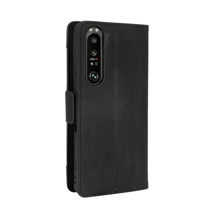 For Sony Xperia 1 III Skin Feel Calf Pattern Horizontal Flip Leather Case with Holder & Card Slots & Photo Frame