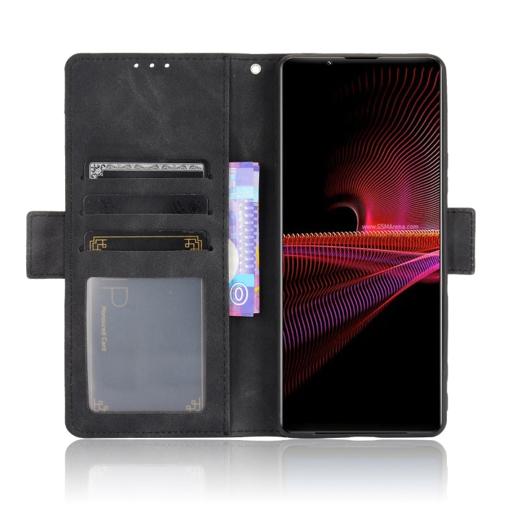 For Sony Xperia 1 III Skin Feel Calf Pattern Horizontal Flip Leather Case with Holder & Card Slots & Photo Frame