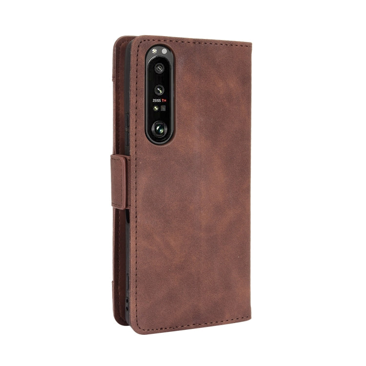 For Sony Xperia 1 III Skin Feel Calf Pattern Horizontal Flip Leather Case with Holder & Card Slots & Photo Frame