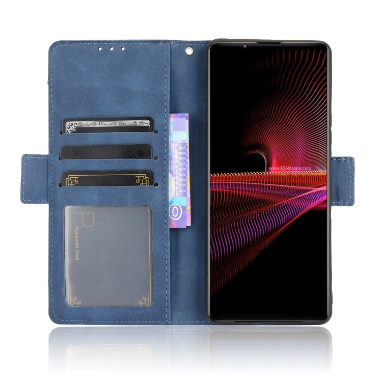 For Sony Xperia 1 III Skin Feel Calf Pattern Horizontal Flip Leather Case with Holder & Card Slots & Photo Frame