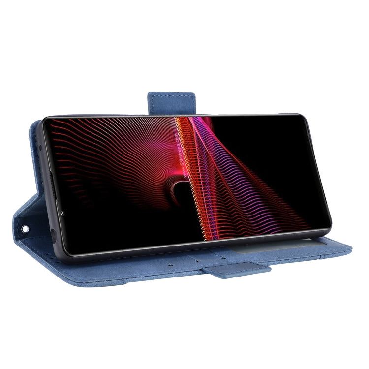 For Sony Xperia 1 III Skin Feel Calf Pattern Horizontal Flip Leather Case with Holder & Card Slots & Photo Frame