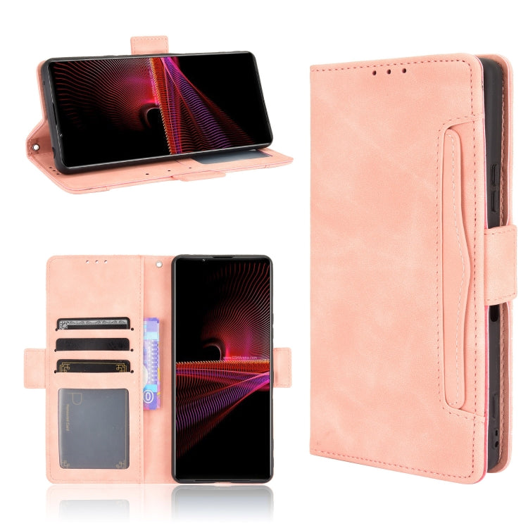 For Sony Xperia 1 III Skin Feel Calf Pattern Horizontal Flip Leather Case with Holder & Card Slots & Photo Frame