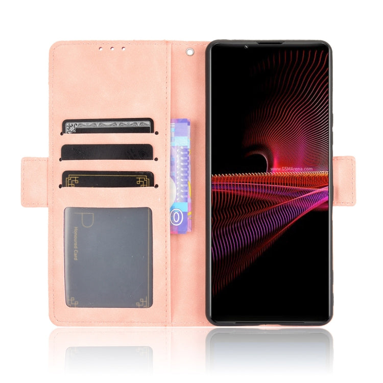 For Sony Xperia 1 III Skin Feel Calf Pattern Horizontal Flip Leather Case with Holder & Card Slots & Photo Frame