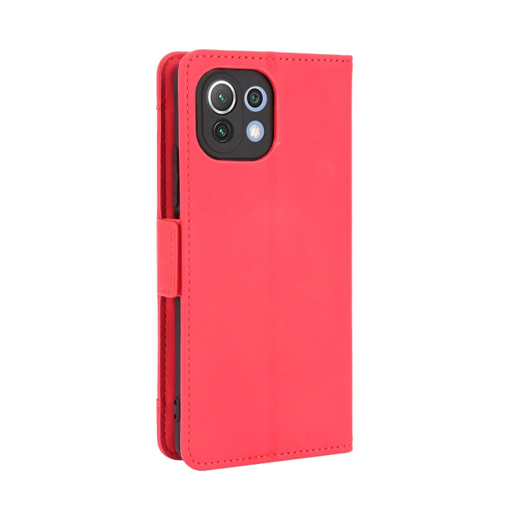 For Xiaomi Mi 11 Lite 4G / Mi 11 Lite 5G Skin Feel Calf Pattern Horizontal Flip Leather Case with Holder & Card Slots & Photo Frame