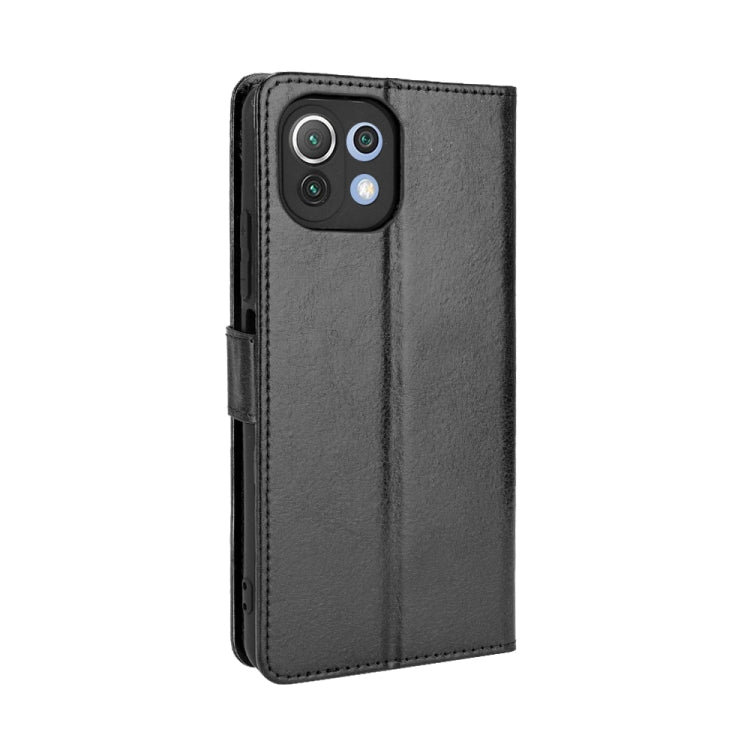 For Xiaomi Mi 11 Lite 4G Retro Crazy Horse Texture Horizontal Flip Leather Case with Holder & Card Slots & Photo Frame
