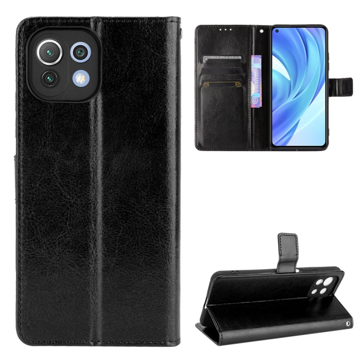 For Xiaomi MI 11 Lite 5G Retro Crazy Horse Texture Horizontal Flip Leather Case with Holder & Card Slots & Photo Frame