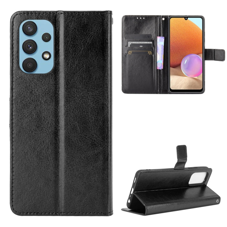 For Samsung Galaxy A32 4G(EU Version) Retro Crazy Horse Texture Horizontal Flip Leather Case with Holder & Card Slots & Photo Frame