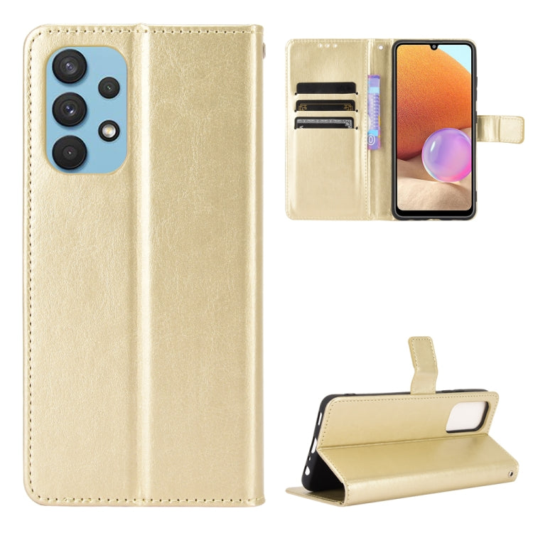 For Samsung Galaxy A32 4G(EU Version) Retro Crazy Horse Texture Horizontal Flip Leather Case with Holder & Card Slots & Photo Frame