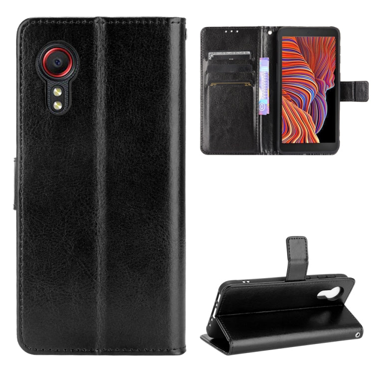 For Samsung Galaxy Xcover 5 Retro Crazy Horse Texture Horizontal Flip Leather Case with Holder & Card Slots & Photo Frame
