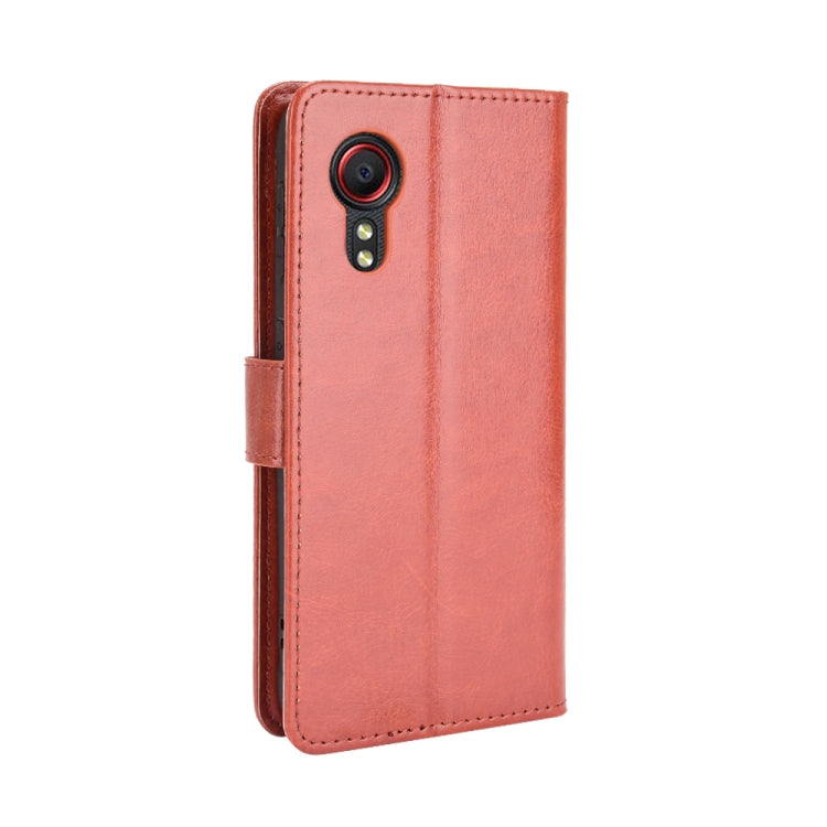 For Samsung Galaxy Xcover 5 Retro Crazy Horse Texture Horizontal Flip Leather Case with Holder & Card Slots & Photo Frame