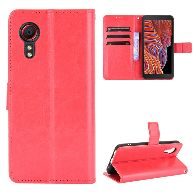 For Samsung Galaxy Xcover 5 Retro Crazy Horse Texture Horizontal Flip Leather Case with Holder & Card Slots & Photo Frame