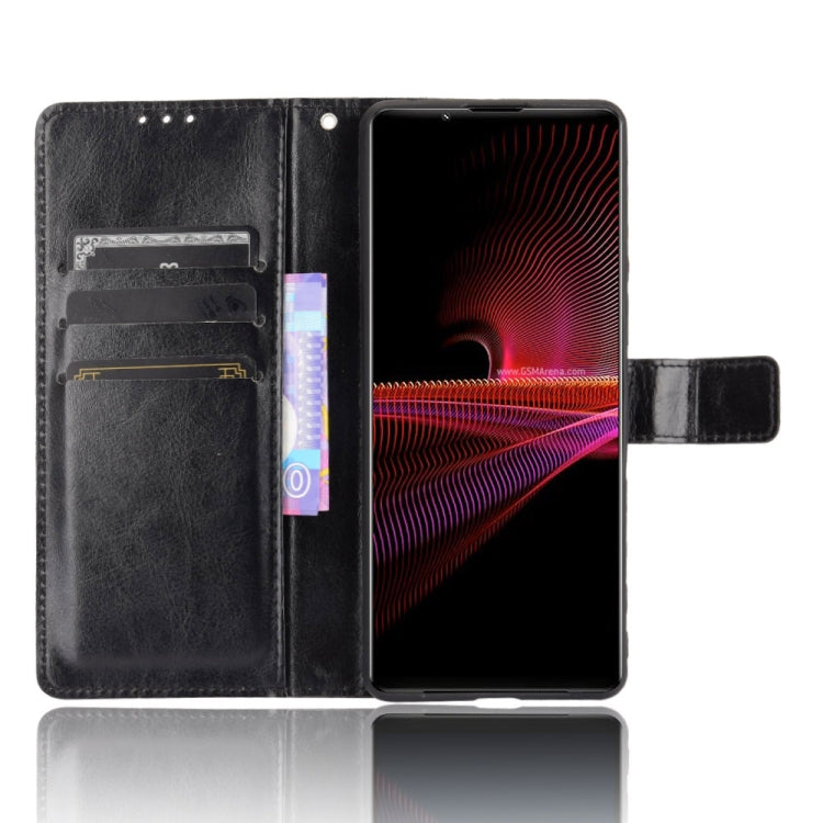 For Sony Xperia 1 III Retro Crazy Horse Texture Horizontal Flip Leather Case with Holder & Card Slots & Photo Frame
