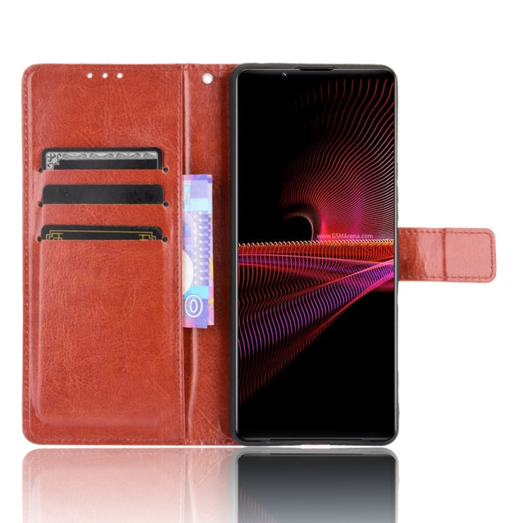 For Sony Xperia 1 III Retro Crazy Horse Texture Horizontal Flip Leather Case with Holder & Card Slots & Photo Frame
