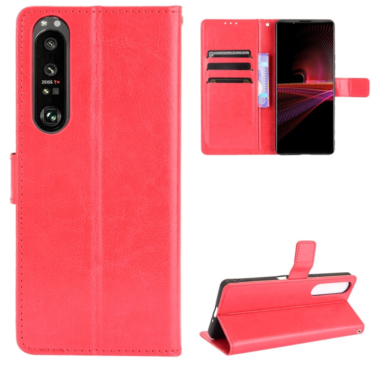 For Sony Xperia 1 III Retro Crazy Horse Texture Horizontal Flip Leather Case with Holder & Card Slots & Photo Frame