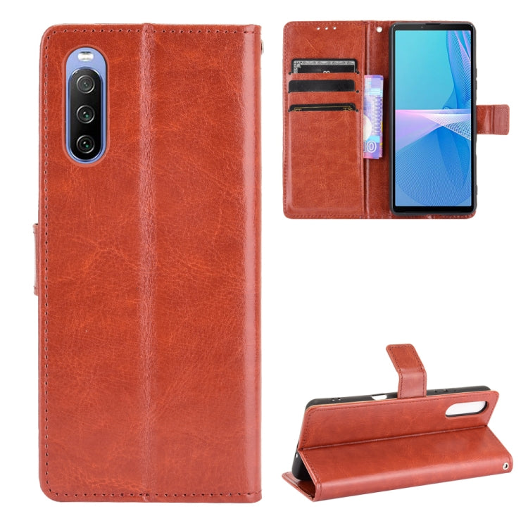 For Sony Xperia 10 III Retro Crazy Horse Texture Horizontal Flip Leather Case with Holder & Card Slots & Photo Frame