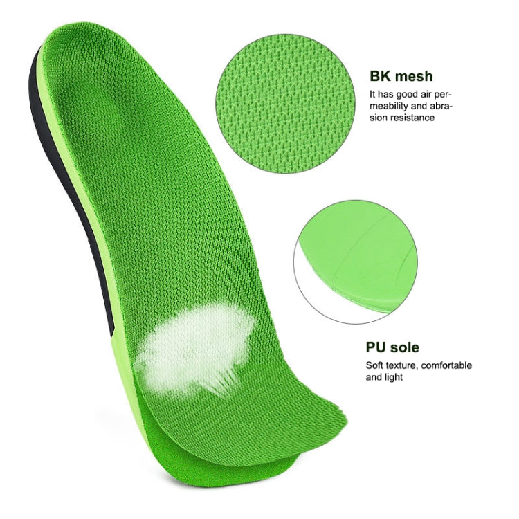 1 Pair 068 Sports Shockproof Massage Arch Of Foot Flatfoot Support Half Insole Shoe-pad, Size:XS (225-240mm)(Green Orange)