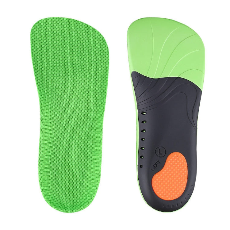 1 Pair 068 Sports Shockproof Massage Arch Of Foot Flatfoot Support Half Insole Shoe-pad, Size:S (245-250mm)(Green Orange)