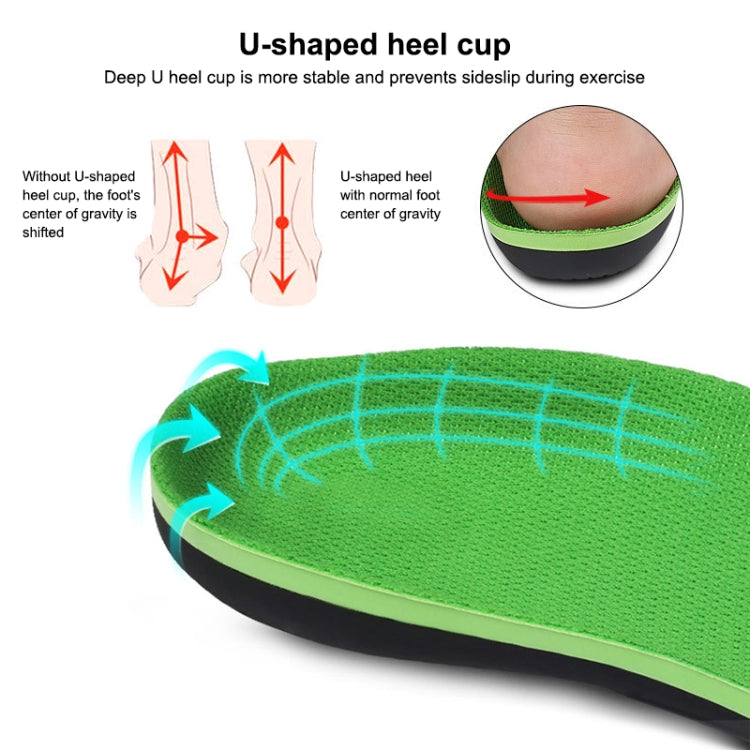 1 Pair 068 Sports Shockproof Massage Arch Of Foot Flatfoot Support Half Insole Shoe-pad, Size:M (255-260mm)(Green Orange)