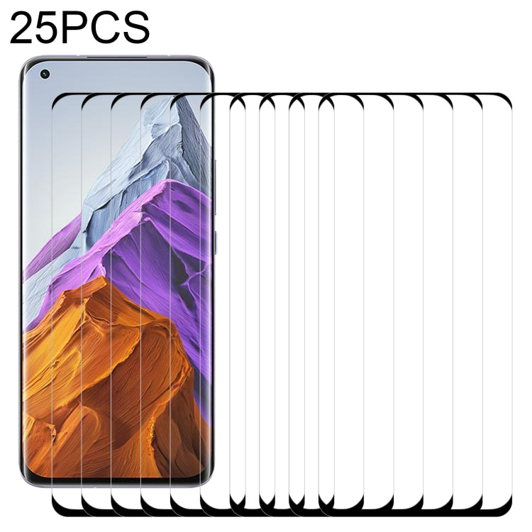 For Xiaomi Mi 11 Pro 25 PCS 3D Curved Edge Full Screen Tempered Glass Film
