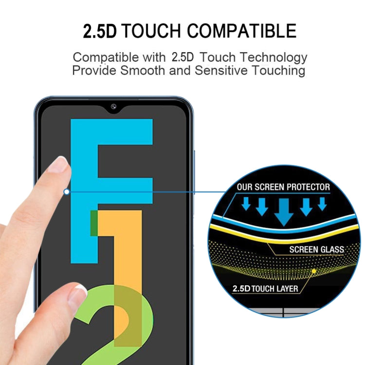 For Samsung Galaxy F12 Full Glue Full Screen Tempered Glass Film