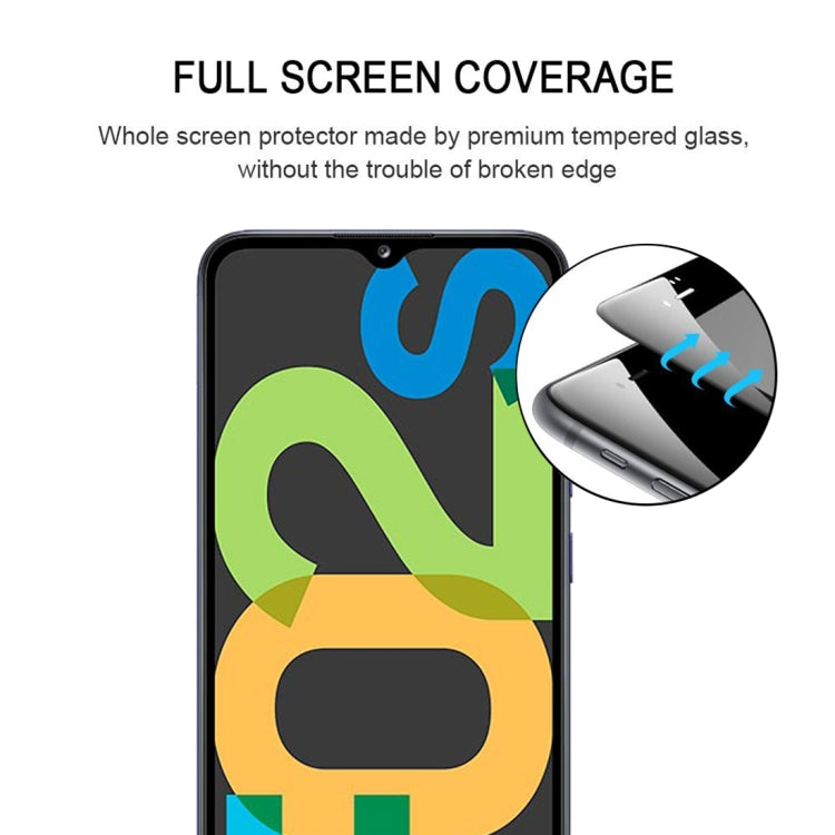 For Samsung Galaxy F02s Full Glue Full Screen Tempered Glass Film