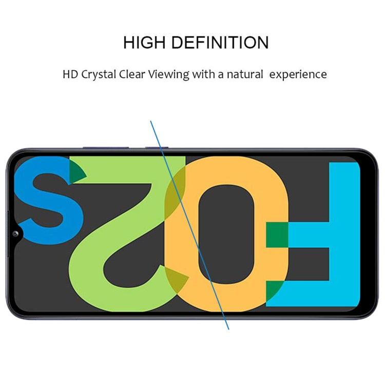 For Samsung Galaxy F02s Full Glue Full Screen Tempered Glass Film