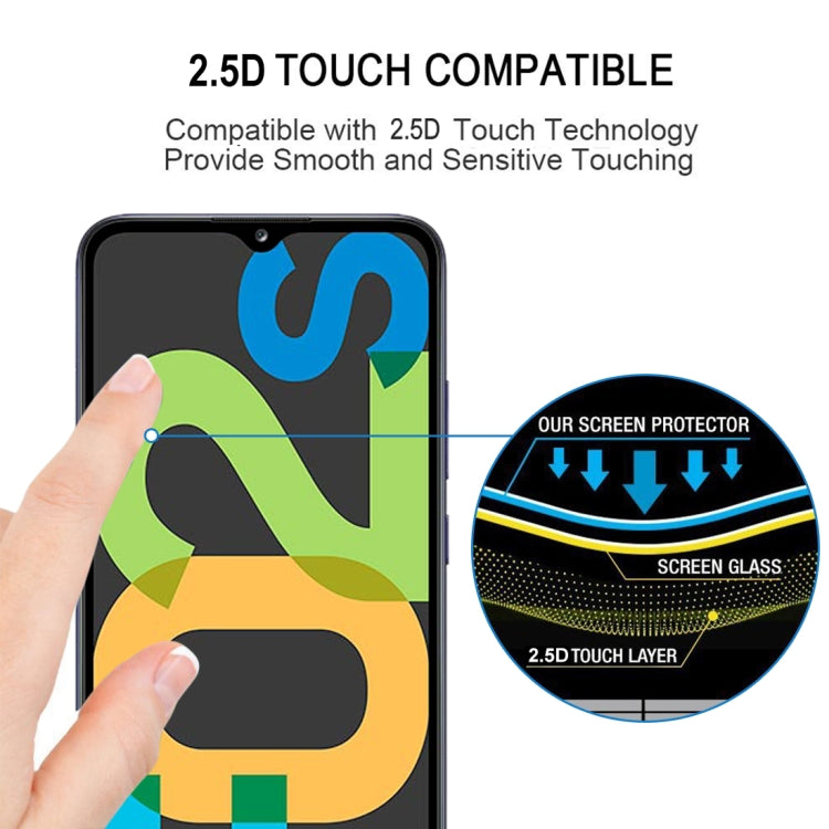 For Samsung Galaxy F02s Full Glue Full Screen Tempered Glass Film