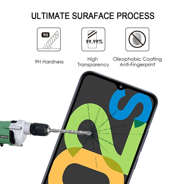 For Samsung Galaxy F02s Full Glue Full Screen Tempered Glass Film