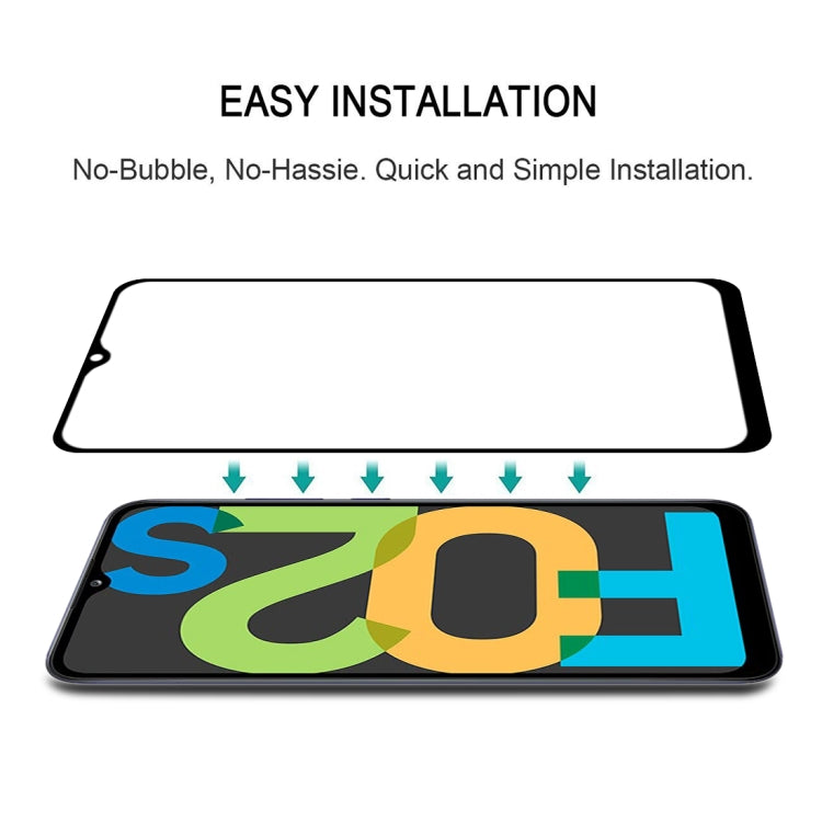 For Samsung Galaxy F02s Full Glue Full Screen Tempered Glass Film