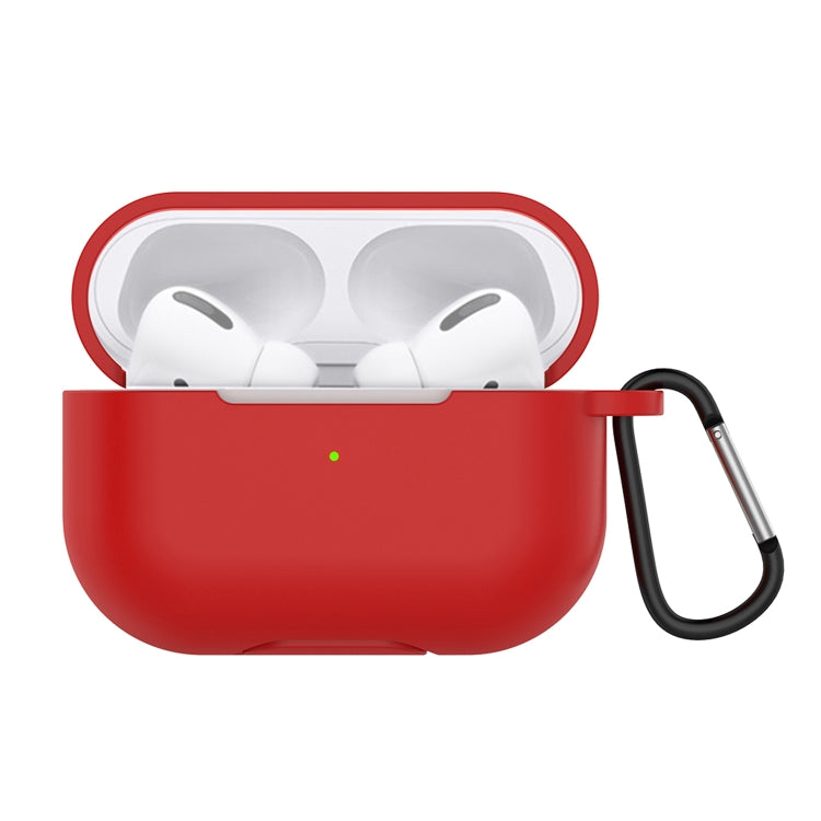 Solid Color Silicone Earphone Protective Case for AirPods Pro, with Hook