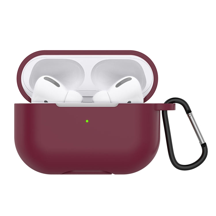 Solid Color Silicone Earphone Protective Case for AirPods Pro, with Hook